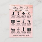 Blush roze gouden agaat wenkbrauwen nazorg pictogr visitekaartje (Voorkant)