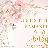  blush roze gouden baby shower gastenboek