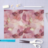 Blush Roze Gouden Bladeren Bruidsdouche Tissuepapier (Craft)