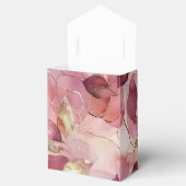 Blush roze gouden bladeren bruiloft bedankdoosjes (Geopend)