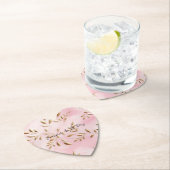 Blush roze gouden bladeren bruiloft kartonnen onderzetters (Insitu)