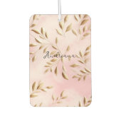 Blush roze gouden bladeren bruiloft luchtverfrisser (Voorkant)