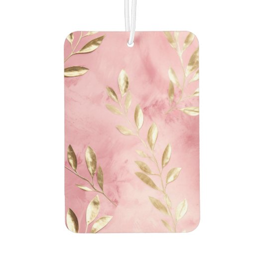 Blush roze gouden bladeren bruiloft luchtverfrisser (Achterkant)