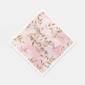 Blush roze gouden bladeren bruiloft servet (Hoek)