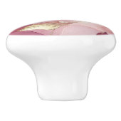 Blush roze gouden bladeren keramische knop (Zijkant)
