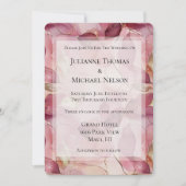 Blush roze gouden bladeren romantische bruiloft kaart (Voorkant)