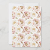 Blush Roze Gouden Bloemen Verjaardag Kaart (Achterkant)