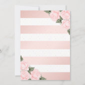 Blush roze gouden bloemendoop kaart (Achterkant)