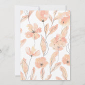 Blush roze gouden bloemenmeisje baby shower kaart (Achterkant)