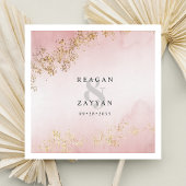 Blush Roze & Gouden Bruiloft Servet