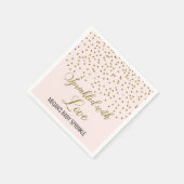 Blush roze gouden Confetti bestrooid met liefde Servet (Hoek)