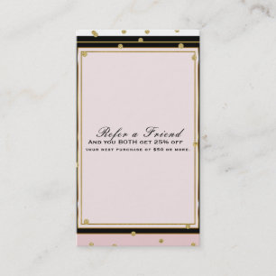 Blush Roze & Gouden Confetti Modern Refer a Friend Aanbevelingskaartje
