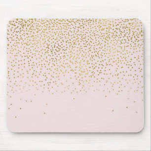 Blush Roze & Gouden Confetti Moderne Glam Stijlvol Muismat