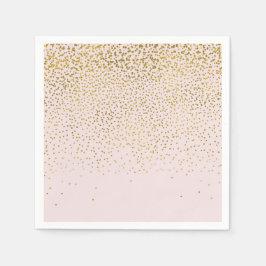 Blush Roze & Gouden Confetti Moderne Verlovingsfee Servetten