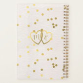 Blush roze gouden Confetti paar bruiloft planner (Achterkant)