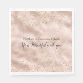 Blush Roze Gouden Confetti Servet (Voorkant)