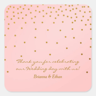 Blush Roze & Gouden Folie Stippen Moderne Stickers