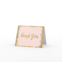 Blush Roze Gouden Glitter Bedankt