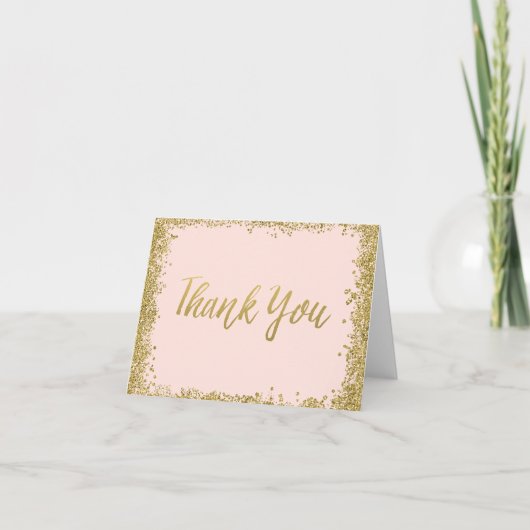 Blush Roze Gouden Glitter Bedankt (Voorkant)