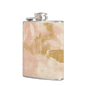 *~* Blush roze gouden glitter distressed golden Heupfles (Links)