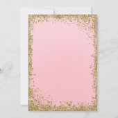 Blush Roze & Gouden Glitter Kroon Quinceañera 15 Kaart (Achterkant)
