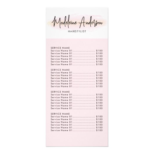 Blush Roze Gouden Glitters Kapsalon Reclamekaart (Voorkant)