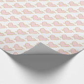 Blush roze gouden harten met pijlen cadeaupapier (Hoek)