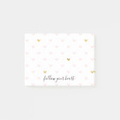 Blush roze gouden harten post-it® notes (Voorkant)
