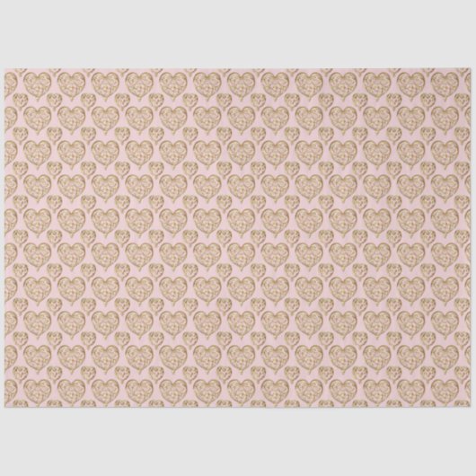 Blush roze gouden harten tissuepapier (Voorkant)