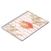 Blush roze gouden harten XOXO glitter lippen Notitieboek (Linkerzijde)