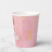 Blush Roze Gouden Inkt Ballerina 00e Verjaardagsfe Papieren Bekers (Links)