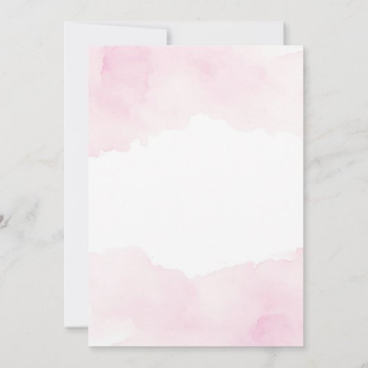 Blush roze gouden kruis meisje doop doop kaart (Achterkant)