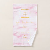 Blush roze gouden logo sms business bad handdoek (Handdoek)
