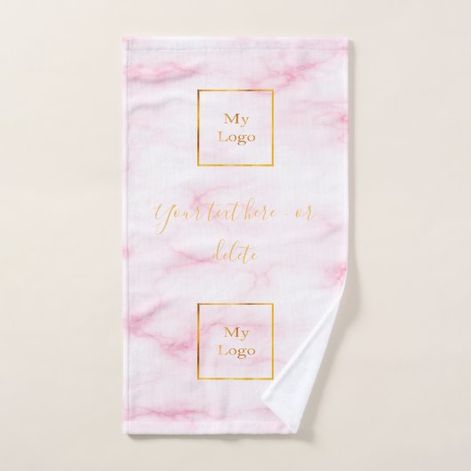 Blush roze gouden logo sms business bad handdoek (Handdoek)