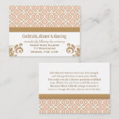 Blush roze gouden Marokkaanse receptie behuizing K Informatiekaartje (Voorkant / Achterkant)