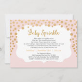 Blush roze gouden meisje baby sprinkle uitnodigen, kaart (Voorkant)