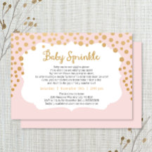 Blush roze gouden meisje baby sprinkle uitnodigen,