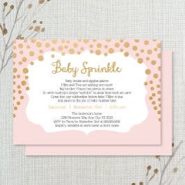 Blush roze gouden meisje baby sprinkle uitnodigen, kaart
