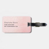 Blush roze gouden monogram naam elegante initialen bagagelabel (Achterkant horizontaal)