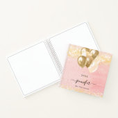 Blush roze gouden naam sparkles ballonnen notitieboek (Binnen)