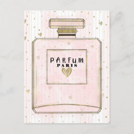 Blush Roze & Gouden Paris Parfum Beauty Party Uitnodiging Briefkaart
