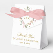 Blush Roze Gouden Pioen Bloementuin Bruiloft Bedankdoosjes (Voorkant Zijde)
