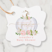 Blush roze gouden pompoen baby shower dank u bedankjes labels (Voorkant)