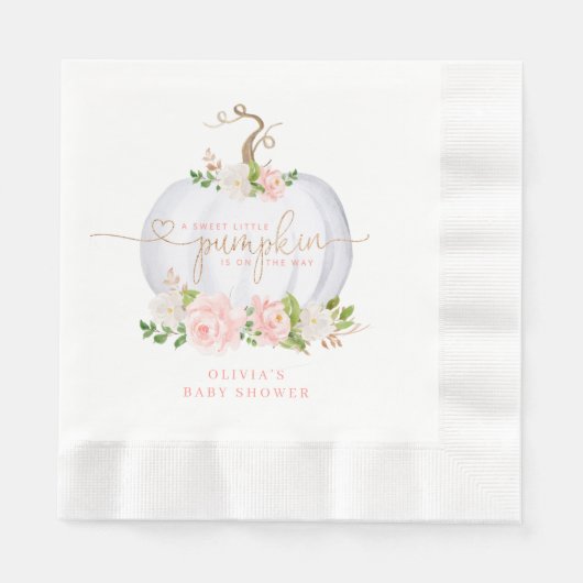 Blush roze gouden pompoen servet (Voorkant)