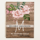 Blush roze gouden Rozen Bloedweddenschap Planner (Voorkant)