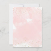 Blush Roze & Gouden Splatter Moderne Bruiloft Kaart (Achterkant)