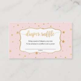 Blush Roze + gouden sterren Doordrukticket Visitekaartje