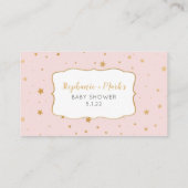 Blush Roze + gouden sterren Doordrukticket Visitekaartje (Achterkant)