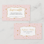Blush Roze + gouden sterren Doordrukticket Visitekaartje (Voorkant / Achterkant)