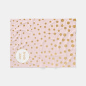 Blush roze gouden stip gepersonaliseerde deken met (Voorkant (Horizontaal))
